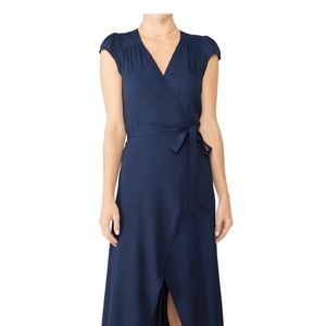 Reformation Chamomile Wrap Dress Navy Blue XS New with Tags